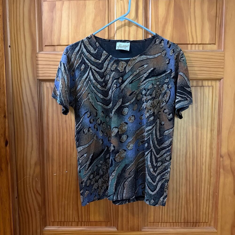 Vintage Fuego Different Textured Shirt Size M! Made in USA